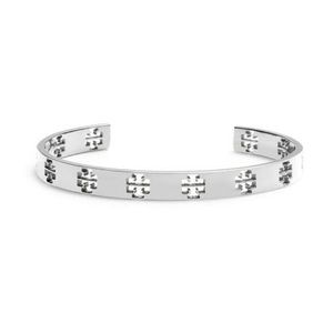 NWT Tory Burch pierced T cuff silver bracelet